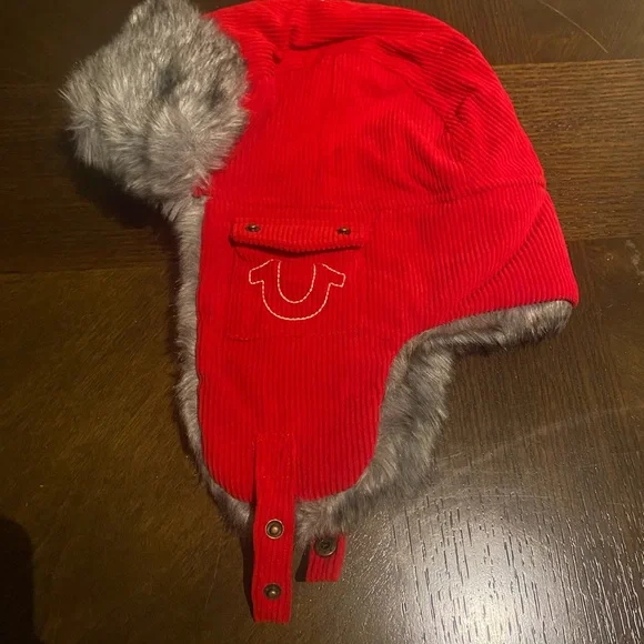 Black Trapper Hats with Faux Fur Trim - Picture 4 of 5